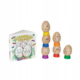 Eggspressions - zestaw drewnianych jajek z emocjami + książka NOWY