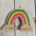 Dekoracja HAPPY EASTER - TĘCZA, drewniana
