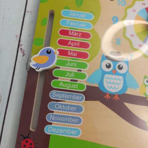 Drewniana tablica edukacyjna NIEMIECKI - dni tygodnia, miesiące, pory roku Drewniana tablica edukacyjna NIEMIECKI - dni tygodnia, miesiące, pory roku