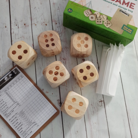 BIG DICE GAME drewniane kości XL - zestaw 6 sztuk NOWY