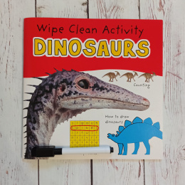 Wipe Clean Activity Dinosaurs + marker suchościeralny