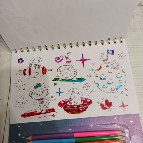 Colour Your Sticker Book Space - naklejki do kolorowania Colour Your Sticker Book Space - naklejki do kolorowania