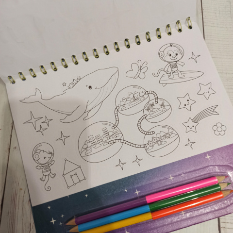Colour Your Sticker Book Space - naklejki do kolorowania Colour Your Sticker Book Space - naklejki do kolorowania