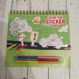 Colour Your Sticker Book Transport - naklejki do kolorowania