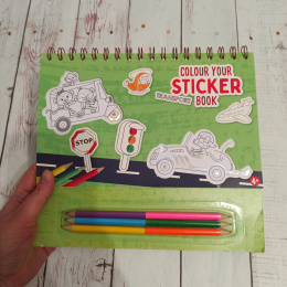 Colour Your Sticker Book Transport - naklejki do kolorowania