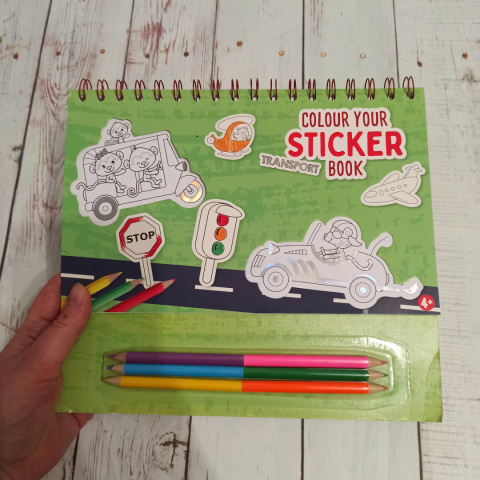 Colour Your Sticker Book Transport - naklejki do kolorowania Colour Your Sticker Book Transport - naklejki do kolorowania