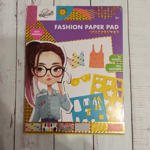 Fashion Paper Pad - zestaw do projektowania ubrań fioletowy