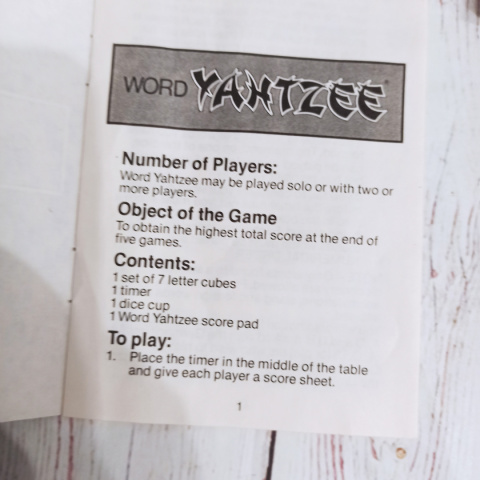 Gra WORD YANTZEE Gra WORD YANTZEE