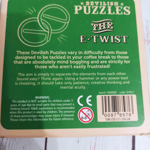 Devilish Puzzles The E-Twist - łamigłówka IQ - rozdziel obręcze