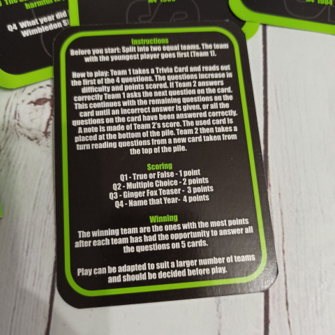 Gra Sport Trivia Cards