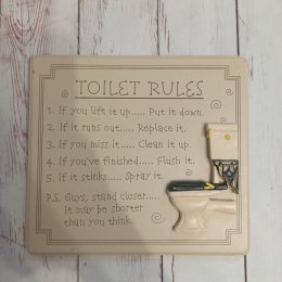 Tabliczka Toilet Rules