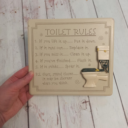 Tabliczka Toilet Rules