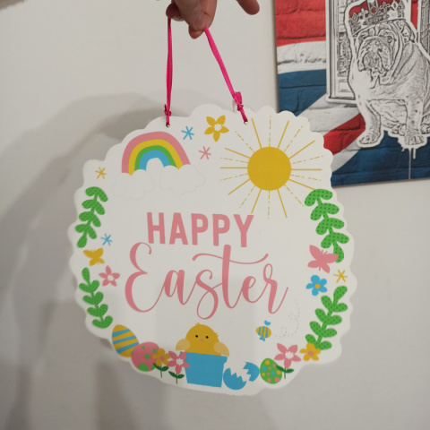 Tabliczka HAPPY EASTER do powieszenia na ścianie NOWE