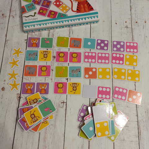 Safari Dominoes 2w1 zwierzęta+kolory Safari Dominoes 2w1 zwierzęta+kolory