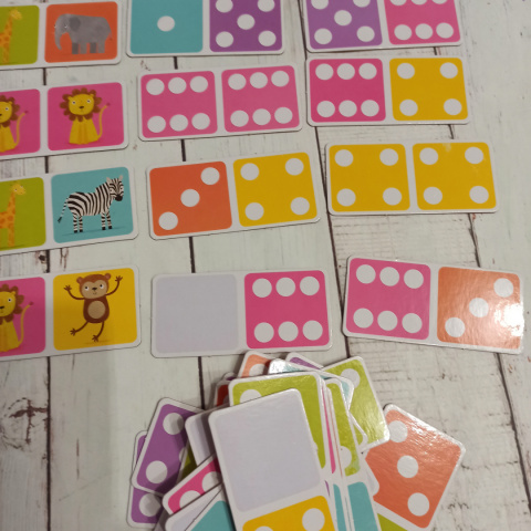 Safari Dominoes 2w1 zwierzęta+kolory Safari Dominoes 2w1 zwierzęta+kolory
