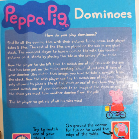 Peppa Pig Dominoes - postacie i ich zabawki