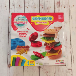 Super Burger Dough Playset - zestaw z ciastoliną do robienia burgerów i hot dogów
