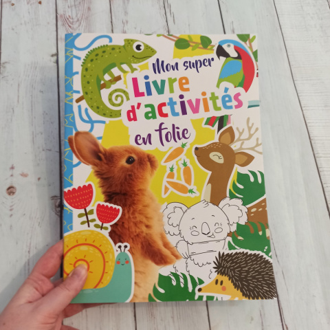 Mon super Livre d'activities en folie - łamigłówki ze zwierzątkami (niebieska)