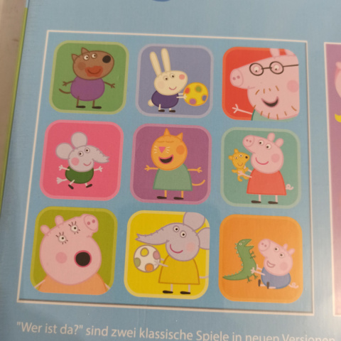 Peppa Pig Wer ist Da? 2w1 Kto tam? z niemieckim tytułem - UNIWERSALNA - NOWA