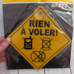 Znak RIEN À VOLER! na szybę po francusku