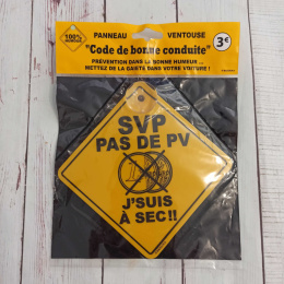 Znak SVP PAS DE PV J'SUIS À SEC!! na szybę po francusku