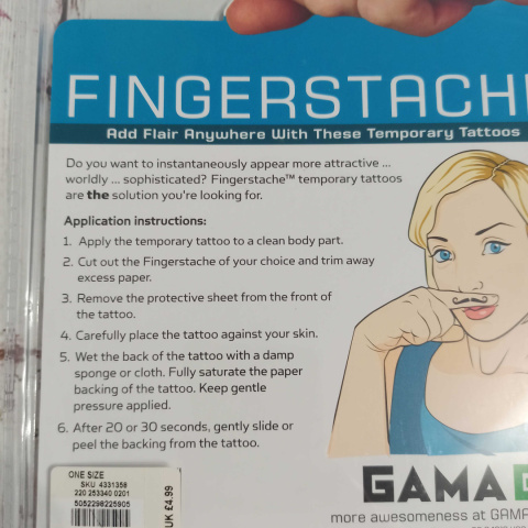 Zestaw Wąsów Fingerstache Tattoos