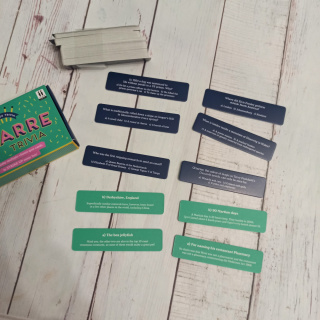 Bizzare Trivia multiple-choice quiz cards