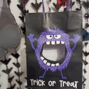 Potworek torba z mocnego papieru - Hungry Monster fioletowy