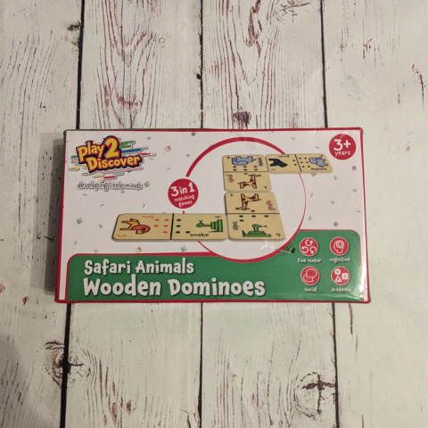 Safari Animals Wooden Dominoes