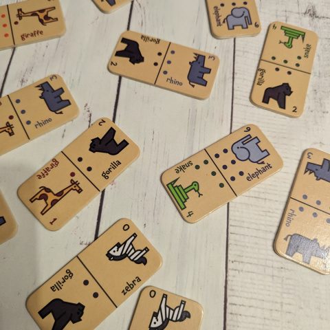 Safari Animals Wooden Dominoes - dzikie zwierzęta