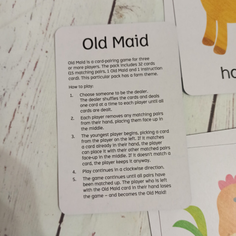 OLD MAID PIOTRUŚ - duże karty W ŚRODKU NOWA