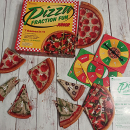 Pizza Fraction Fun - Dwustronna pizza z ułamkami i bez