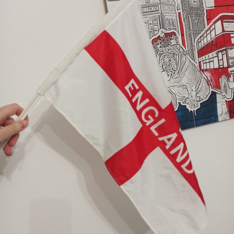 Chorągiewka flaga Anglii - biały napis ENGLAND