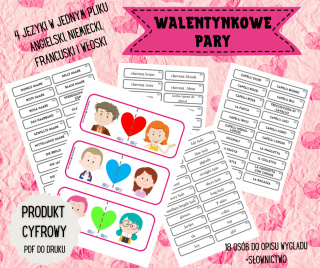 WALENTYNKOWE PARY w 4 językach - plik PDF