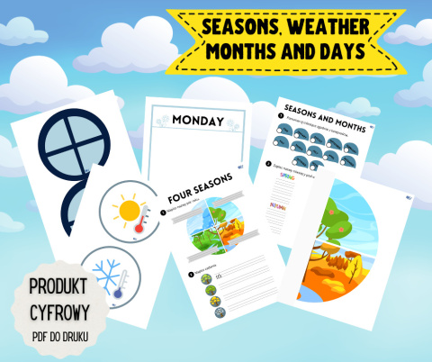 SEASONS, WEATHER, MONTHS AND DAYS - PDF + interaktywne gry