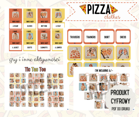 Pizza Clothes - zestaw do druku + karty pracy PDF + gry online