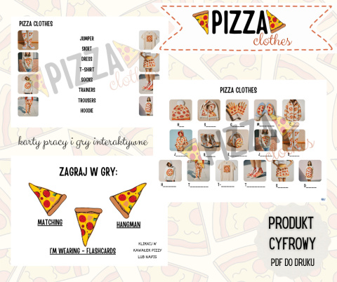 Pizza Clothes - zestaw do druku + karty pracy PDF + gry online