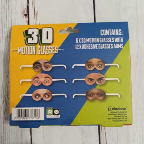 3D MOTION GLASSES - okulary z ruchomymi oczami - 6 różnych postaci, emocji NOWE