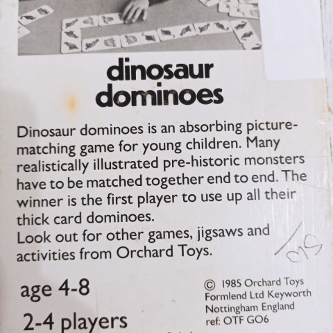 Dinosaur dominoes VINTAGE - ORCHARD TOYS