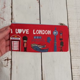 Piórnik I Love London czerwony NOWY