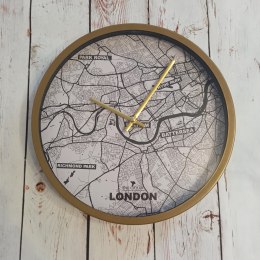 Zegar The City of LONDON średnica 30cm - metal, szkło, plastik