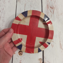 Metalowy talerzyk Union Jack, flaga Wielkiej Brytanii do dekoracji, retro