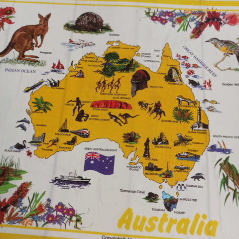 Australia Mata/Plansza plastikowa z mapą i symbolami Australia Mata/Plansza plastikowa z mapą i symbolami