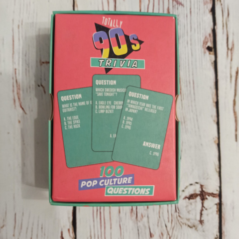 90's Trivia 100 POP Culture Questions Card Game