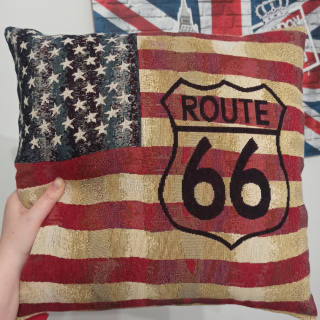 Poduszka z flagą USA Route 66 45x45cm NOWA