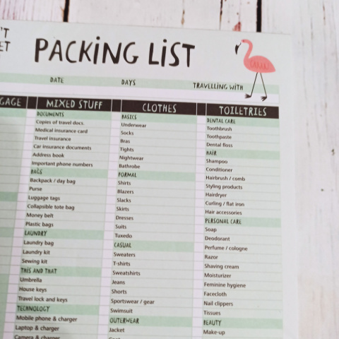 DON'T FORGET ME - Packing List dla dorosłych NOWY