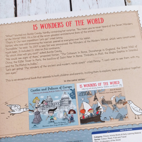 15 WONDERS OF THE WORLD - Colouring And Activity Book NOWA