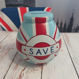 Ceramiczna skarbonka SAVE z flagą Wielkiej Brytanii