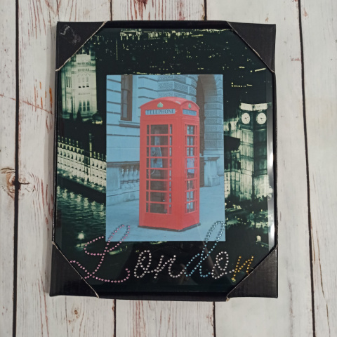 RAMKA LONDON TELEPHONE + BIG BEN 22x27cm szklana