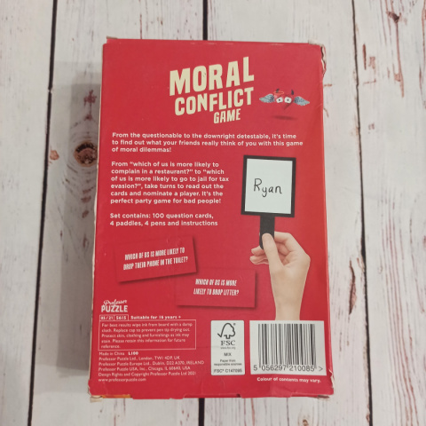 MORAL CONFLICT GAME - gra z tabliczkami na znajomość osób z grupy